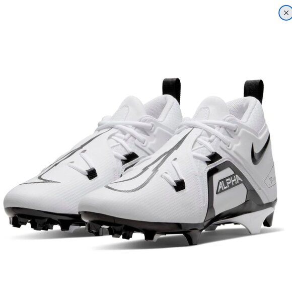 New Nike Alpha Menace Pro 3 Football Cleats Men 10 White Black CT6649-100 - Picture 2 of 10